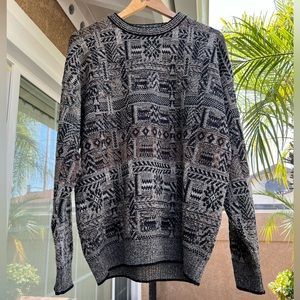 Brandini Vintage Men’s Knit Sweater | 80’s Pattern